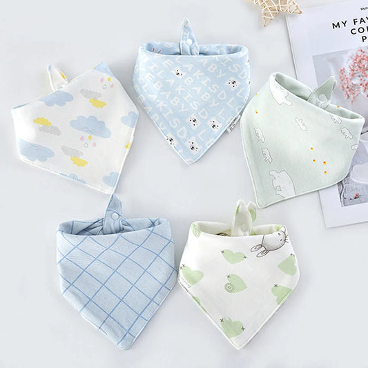 5pcs/lot Baby Bibs Triangle Double Cotton