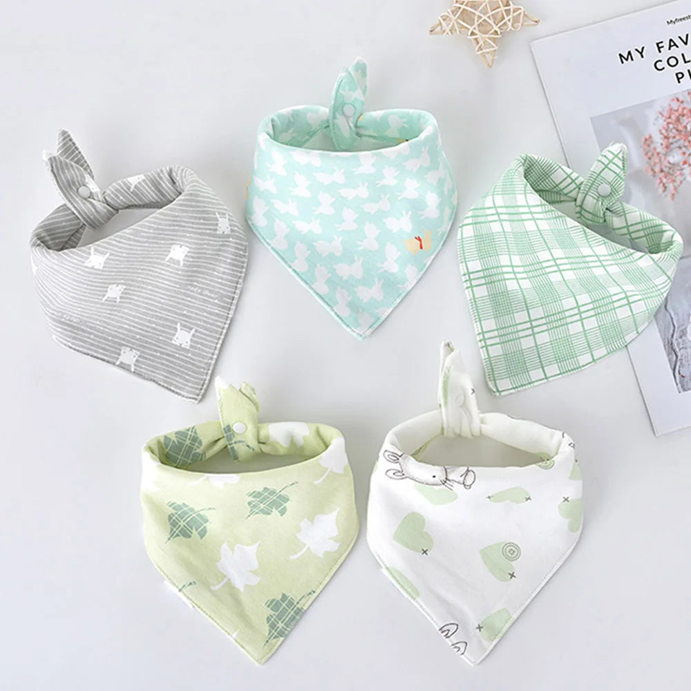 5pcs/lot Baby Bibs Triangle Double Cotton