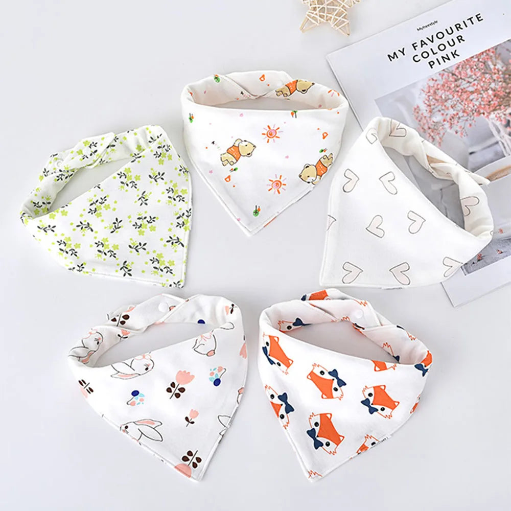 5pcs/lot Baby Bibs Triangle Double Cotton