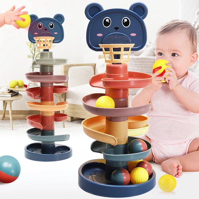 Baby Toy Rotating Rolling Ball Pile Tower