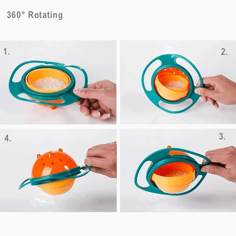 Baby Training  360° Rotate Spill-Proof Feeding Dish