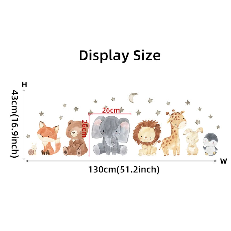 2PC Cute Cartoon Africa Animal Wall Stickers