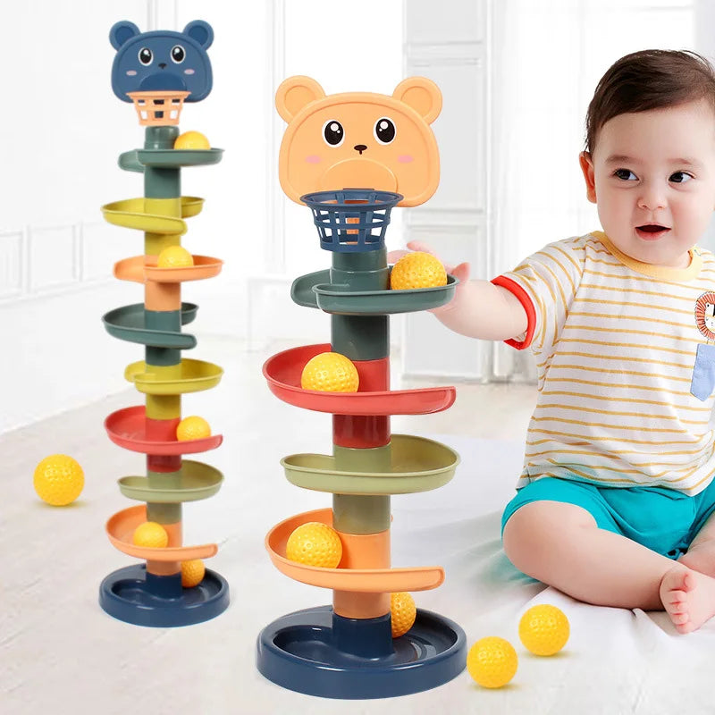 Baby Toy Rotating Rolling Ball Pile Tower