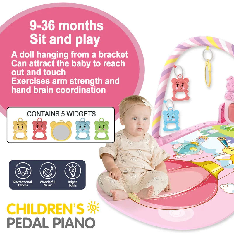 Baby Fitness Stand Music Play Toys Newborn Piano 0-36 Months