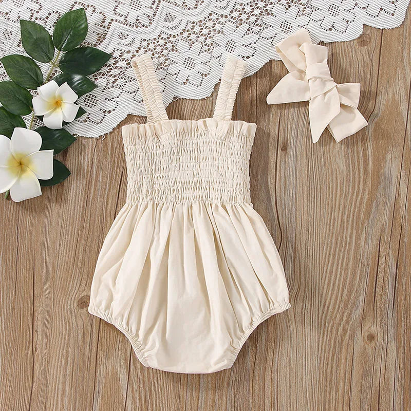 Baby Summer Jumpsuit Outfit with Headband